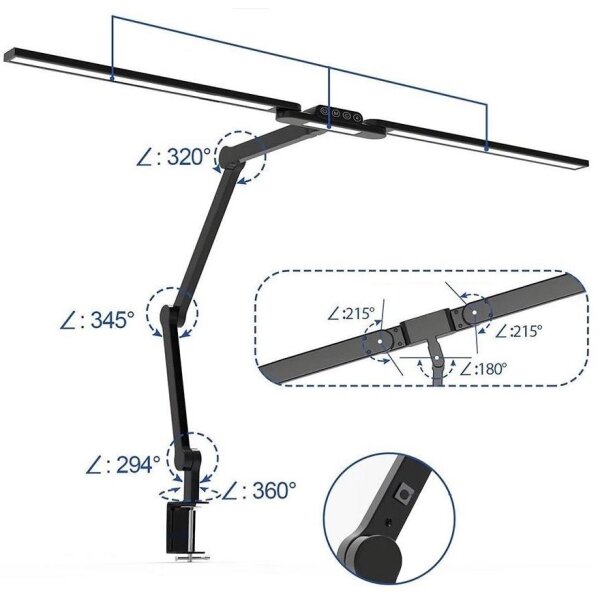 LED Zatemnitvena namizna svetilka na dotik LED/24W/230V 3000-6500K CRI 92 črna