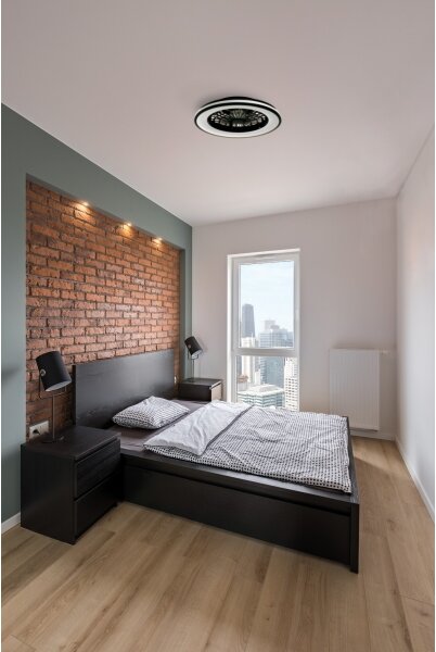 Kanlux 38033-LED Zatemnitvena svetilka z ventilatorjem PLAVE 48W/230V 3000/4000/6500K + Daljinski upravljalnik