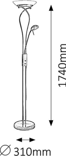 Rabalux 4078 - Zatemnitvena stoječa svetilka GAMMA 1xR7s/230W + 1xG9/40W