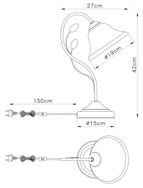 Globo 69007-1T - Namizna svetilka POKOMPLETS 1xE27/60W/230V