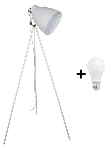 Solight WA001-W - LED Stoječa svetilka MILANO 1xE27/10W/230V bela 145cm