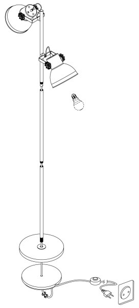Eglo 49722 - Stoječa svetilka BARNSTAPLE 2xE27/40W/230V