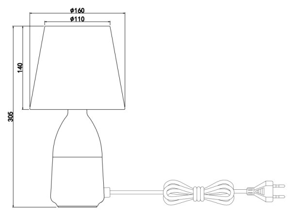 GLOBO 24135W - Namizna svetilka EUGEN 1xE14/40W/230V