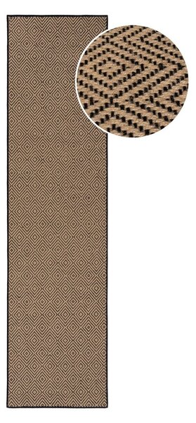 Tekač iz jute v črni in naravni barvi 60x230 cm Diamond – Flair Rugs