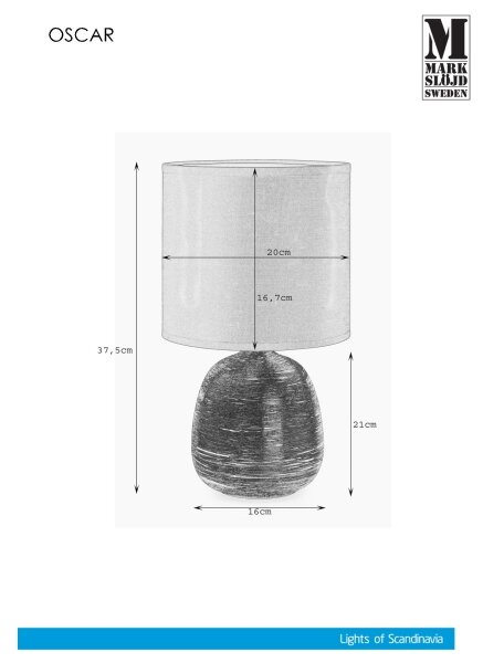 Markslöjd 107068 - Namizna svetilka OSCAR 1xE27/60W/230V