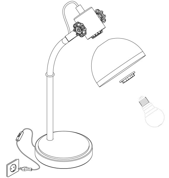 Eglo 43165 - Namizna svetilka LUBENHAM 1xE27/28W/230V