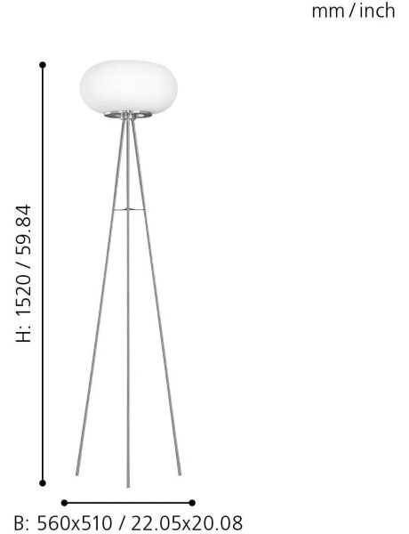 Eglo 98659 - LED RGB Zatemnitvena talna svetilka OPTICA-C LED/17W/230V