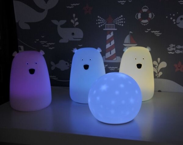 LED RGB Otroška svetilka na dotik BEAR LED/0,8W/5V modra