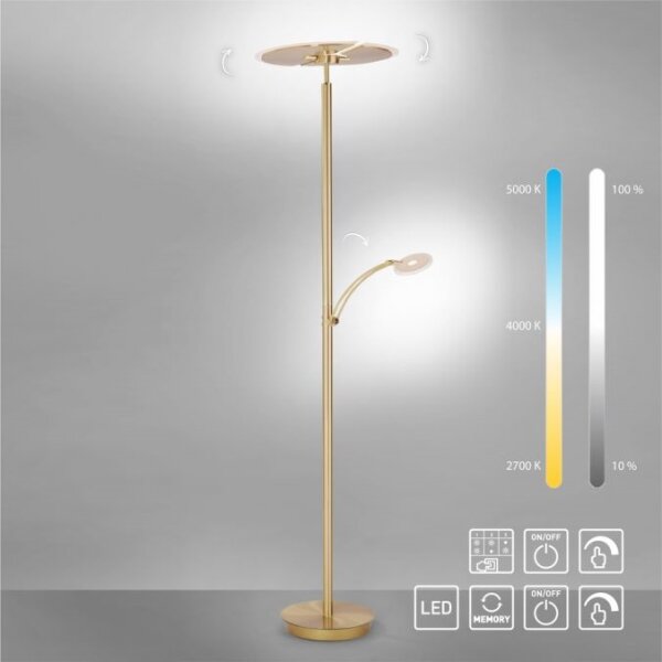 Paul Neuhaus 673-60- LED Zatemnitvena talna svetilka ARTUR 2xLED/21W/230V+1xLED/6W