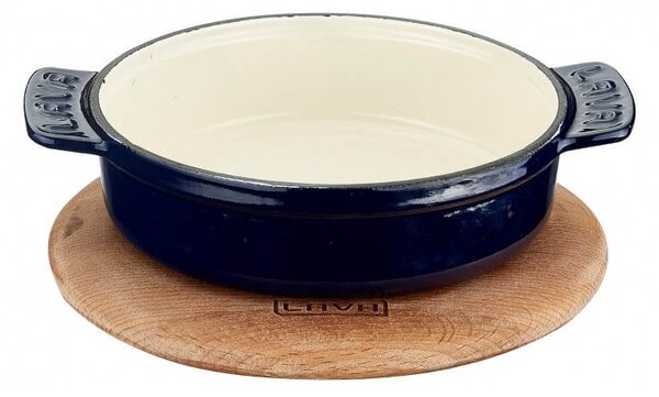 LAVA Hot pot, 17 cm - z lesenim podstavkom (bež)