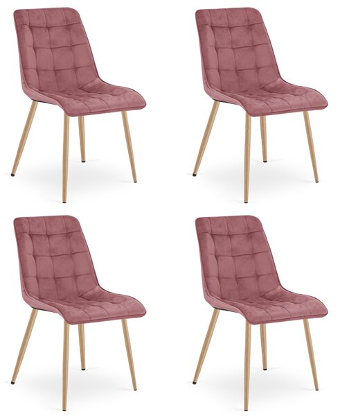 Jedilni stol SPLIT VELVET, roza