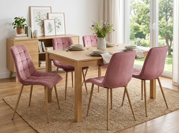 Jedilni stol SPLIT VELVET, roza