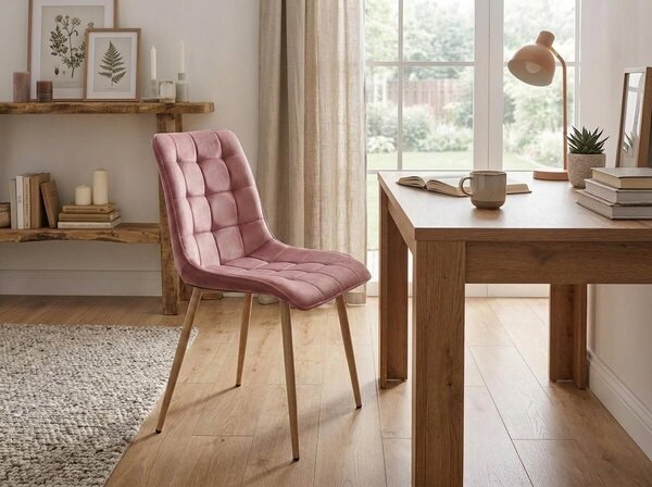 Jedilni stol SPLIT VELVET, roza