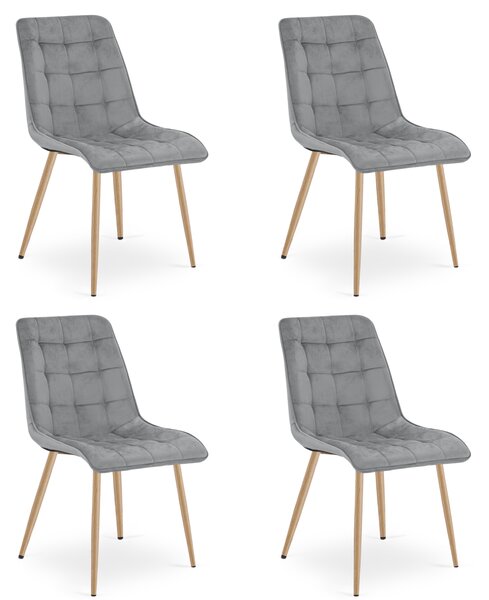 Jedilni stol SPLIT VELVET, svetlo siv
