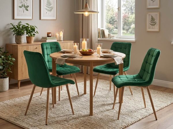 Jedilni stol SPLIT VELVET, zelena