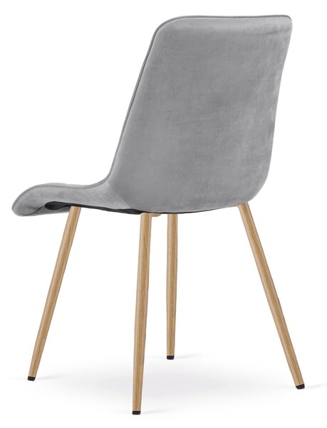 Jedilni stol SPLIT VELVET, svetlo siv