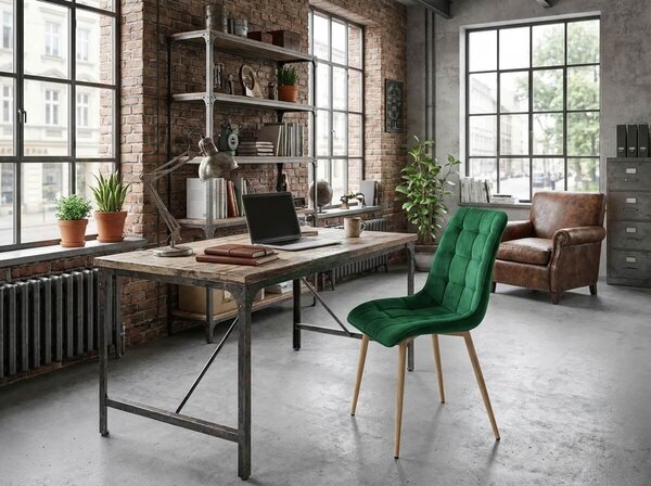 Jedilni stol SPLIT VELVET, zelena