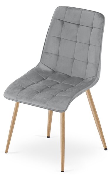 Jedilni stol SPLIT VELVET, svetlo siv
