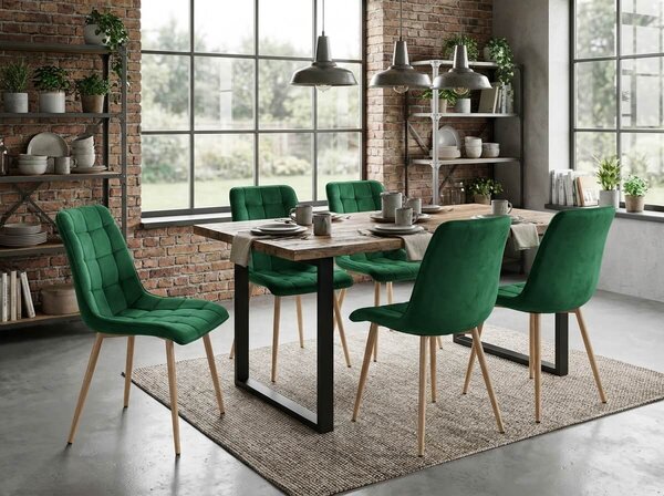 Jedilni stol SPLIT VELVET, zelena