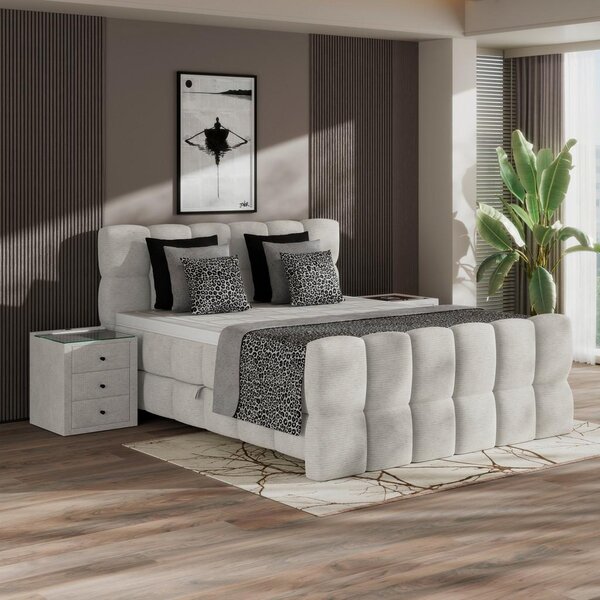 Sembella Postelja Boxspring Brisbane, Krem Barve, 180x200