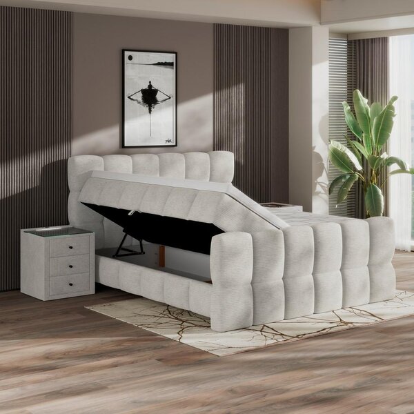 Sembella Postelja Boxspring Brisbane, Krem Barve, 180x200