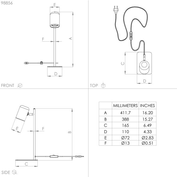 Eglo 98856 - LED Namizna svetilka CEPPINO 1xGU10/4,5W/230V bela