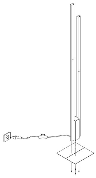 Eglo 900082 - LED RGBW Zatemnitvena talna svetilka FRAIOLI-Z2xLED/16W/230V črna