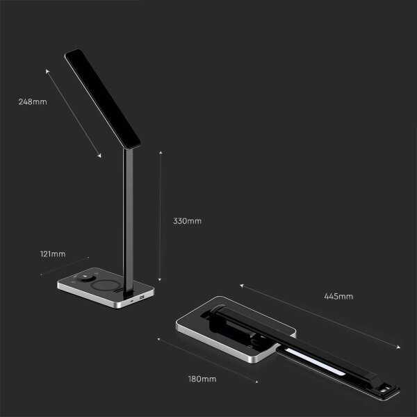 LED Zatemnitvena namizna svetilka na dotik LED/7W/5V 3000-6500K USB črna