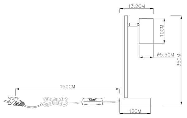 Globo 57910TG - Namizna svetilka ROBBY 1xGU10/5W/230V siva/rjava