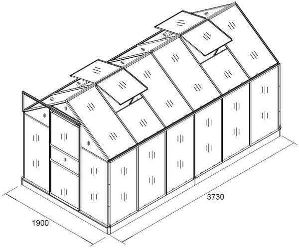 Rastlinjak 380x190x195cm - GardenHouse