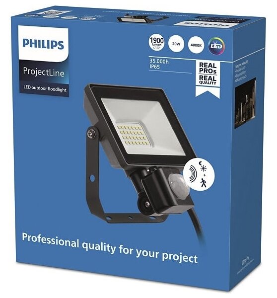 Philips - LED Zunanji reflektor s senzorjem PROJECTLINE LED/20W/230V IP65 4000K