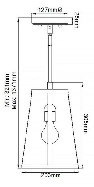 VISEČA SVETILKA Harrow 20.3/32.1 cm E27