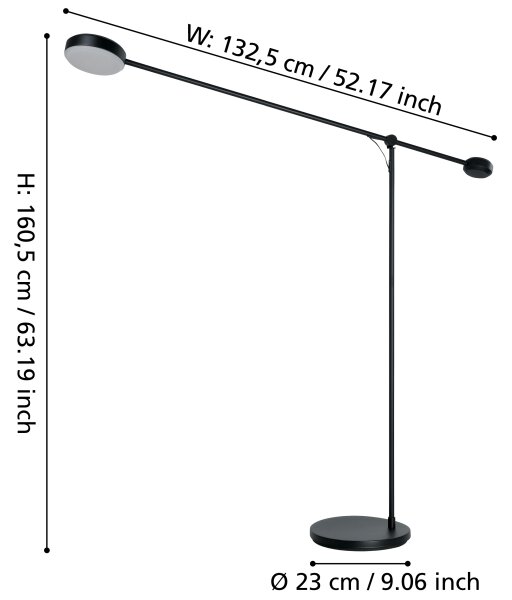 Eglo 900354 - LED Zatemnitvena talna svetilka CLAVELLINA LED/24W/230V