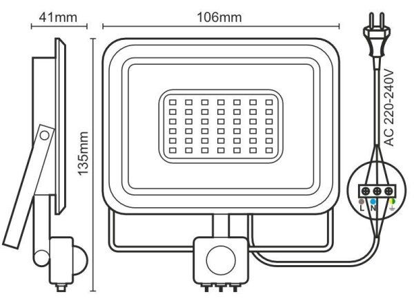 LED Reflektor s senzorjem LED/10W/230V 4000K IP44