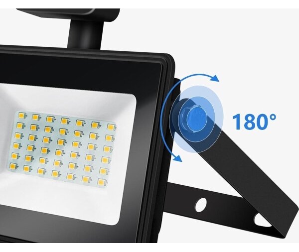 Aigostar - LED Reflektor s senzorjem LED/50W/230V 4000K IP65 črna