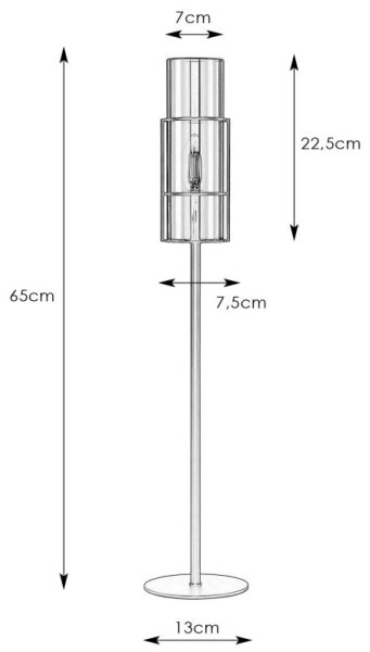 Markslöjd 108560 - Namizna svetilka TORCIA 1xE14/40W/230V 65 cm črna