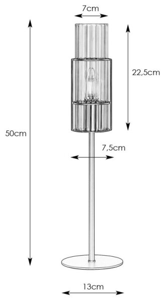 Markslöjd 108557 - Namizna svetilka TUBO 1xE14/40W/230V 50 cm sijajni krom/clear