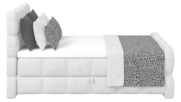 Premium Living Postelja Boxspring Brisbane, Sivobela, 120x200