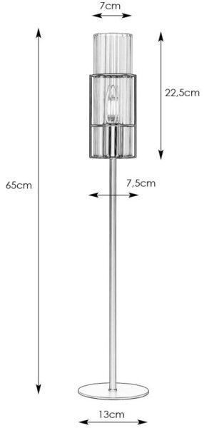 Markslöjd 108556 - Namizna svetilka TUBO 1xE14/40W/230V 65 cm črn/clear