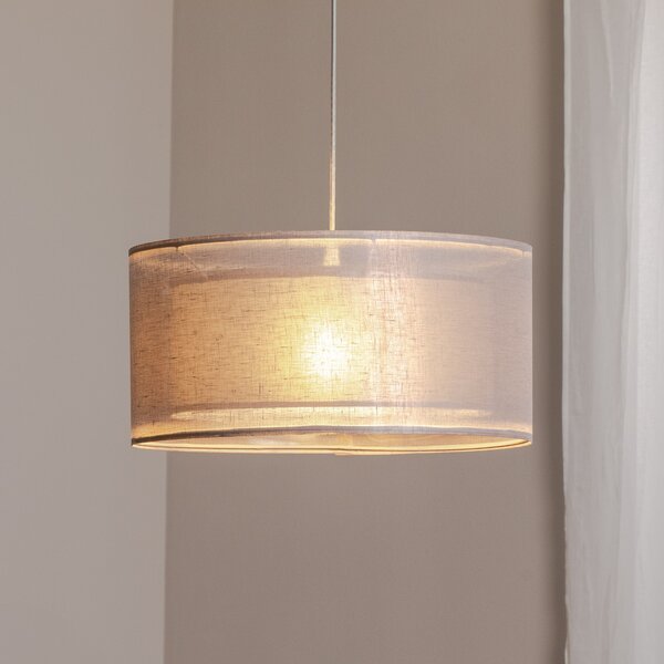 Maco Design Obesek Duo Den Light, srebrno-siva, Ø 50 cm, platno, PVC, zatemnjen, Siva, Dnevna soba / jedilnica, Tkanine / tekstil