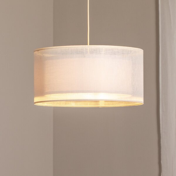Maco Design Obesek Duo Den Light, krem, Ø 50 cm, platno, PVC, zatemnjen, Bež, Dnevna soba / jedilnica, Tkanine / tekstil