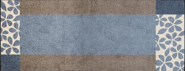 TEKAČ Florita blue 75/190 cm potiskano modra, rjava, bela