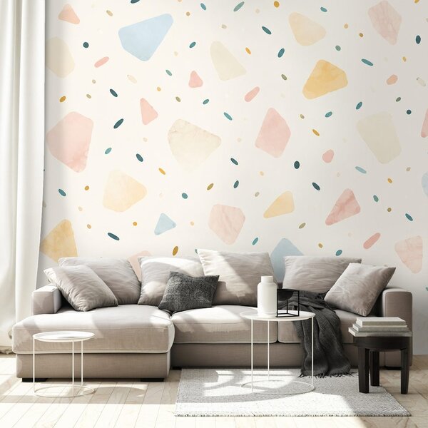 Tapeta pastelne terrazzo oblike
