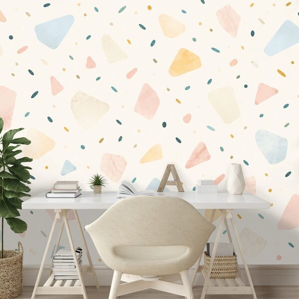 Tapeta pastelne terrazzo oblike