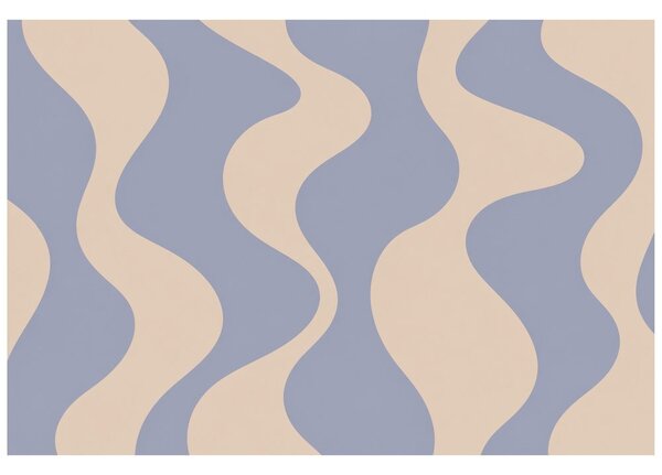 Fototapeta minimalistični bež valovi na modri