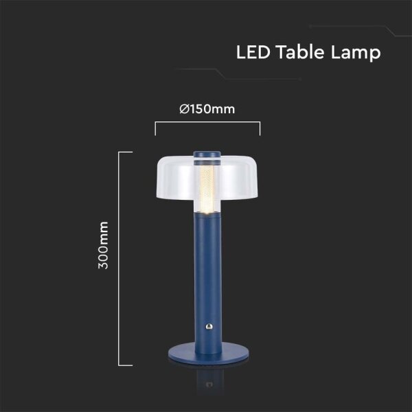 LED Zatemnitvena polnilna namizna svetilka LED/1W/5V 3000K 1800 mAh modra