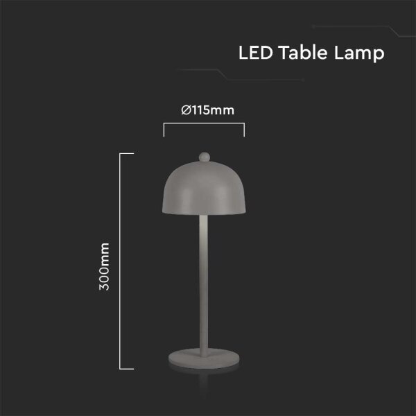 LED Zatemnitvena polnilna namizna svetilka LED/1W/5V 3000-6000K 1800 mAh siva