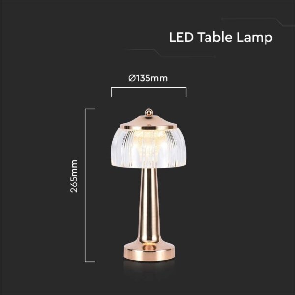 LED Zatemnitvena namizna svetilka LED/1W/5V 3000-6000K 1800 mAh Rosegold