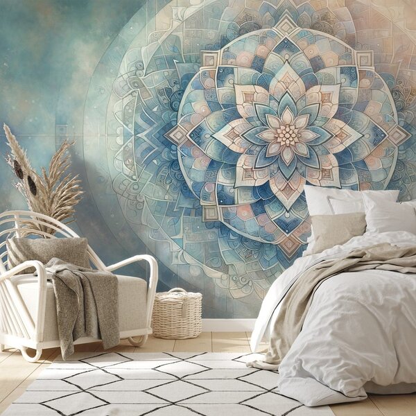 Tapeta mandala v pastelnih tonih