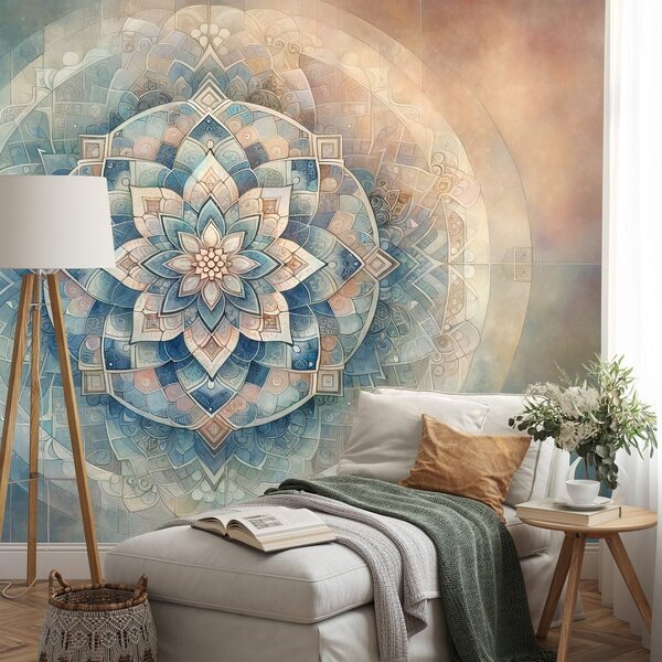 Tapeta mandala v pastelnih tonih